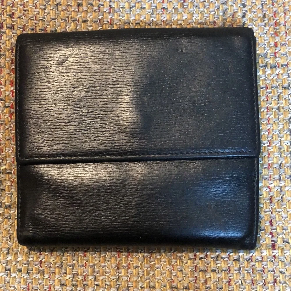 GUCCI Black Leather Jackie Trifold Wallet Vintage
